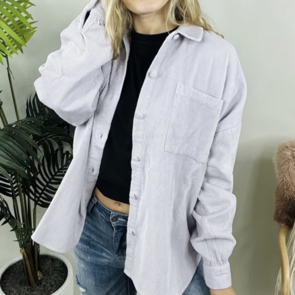 Lavender Corduroy button down Shacket